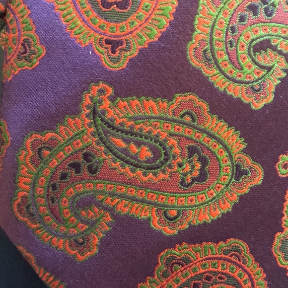 David Donahue silk tie woven inItaly handmade in USA paisley print - Picture 6 of 7